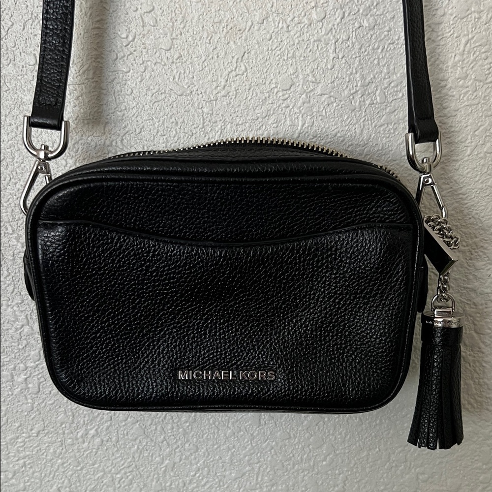 Michael Kors Black Pebbled Leather Shoulder Bag